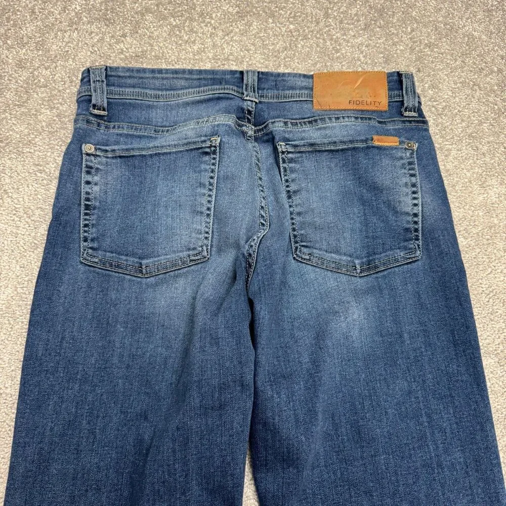 Fidelity Jimmy Satori Slim Fit Straight Leg Denim Jeans Mens 33 Blue Stretch